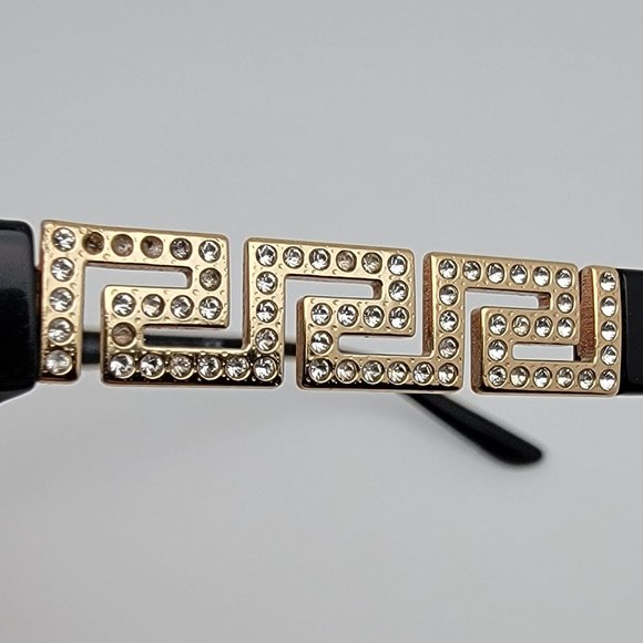 *SOLD* Versace Mod. 3192-B GB1 Gloss Black Gold Rhinestone Eyeglasses Frame 54mm - Picture 9 of 14